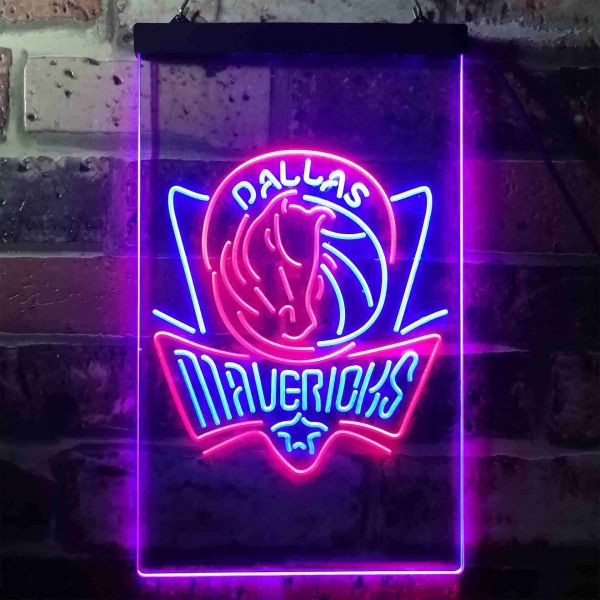 Dallas Mavericks Logo Neon Dual LED Sign